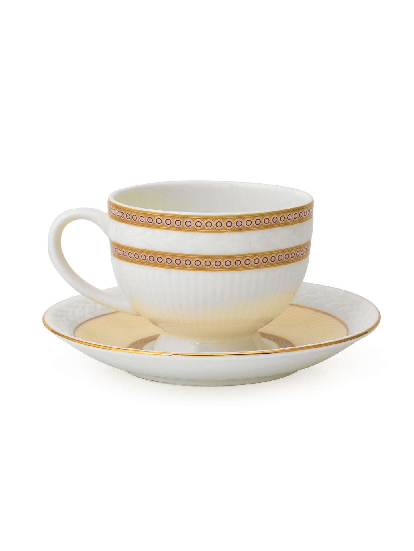 Snow Impression Cup & Saucer, 170 ml, Set of 12 (6 Cups + 6 Saucers) (1404)