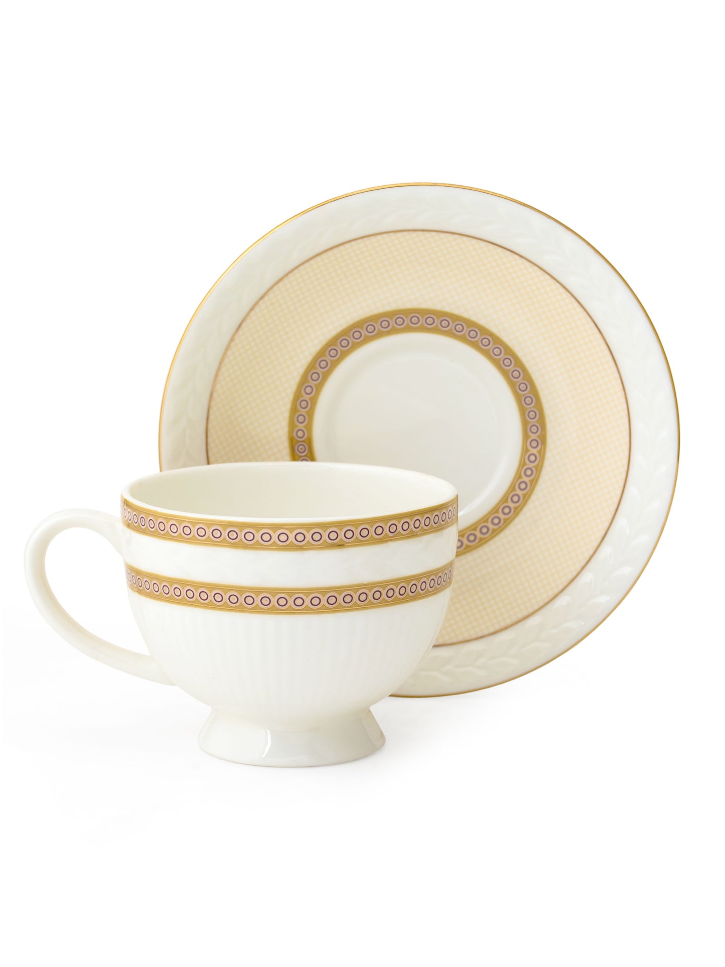 Snow Impression Cup & Saucer, 170 ml, Set of 12 (6 Cups + 6 Saucers) (1404)