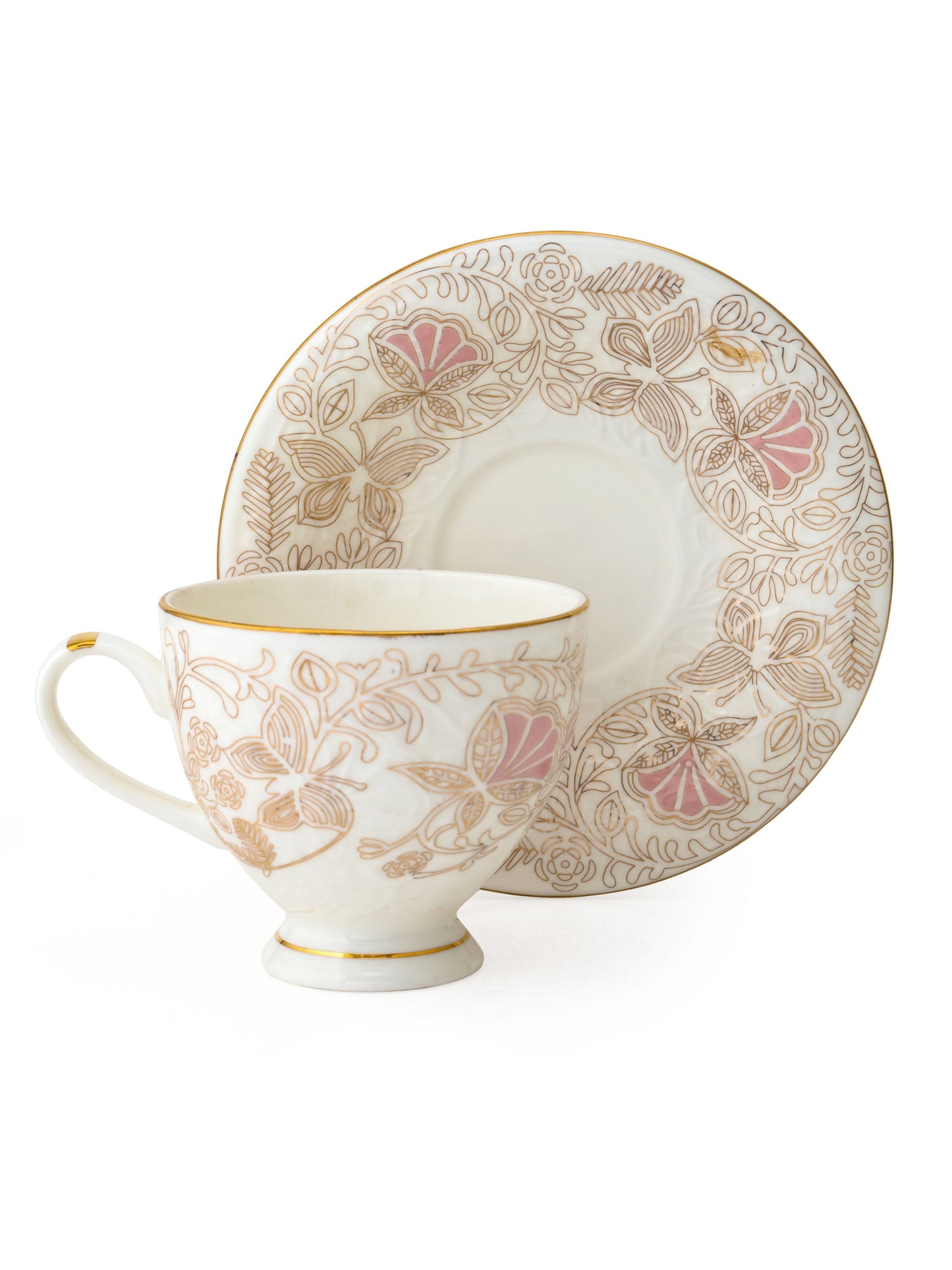 Ojas Shalimar Cup & Saucer, 160 ml, Set of 12 (6 Cups + 6 Saucers) (SH901)