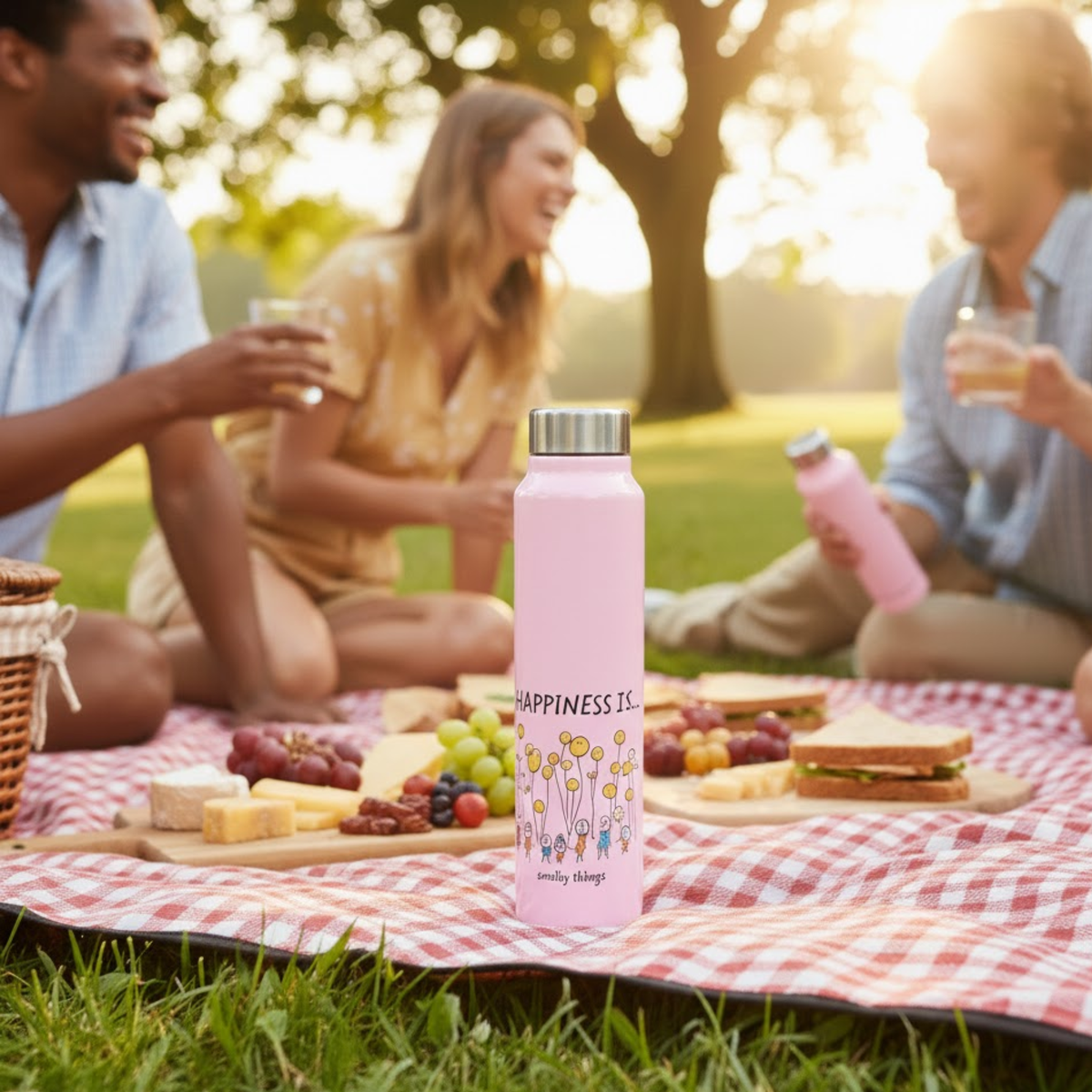 Vacbott Happiness is... Single Walled Non Insulated Water Bottle