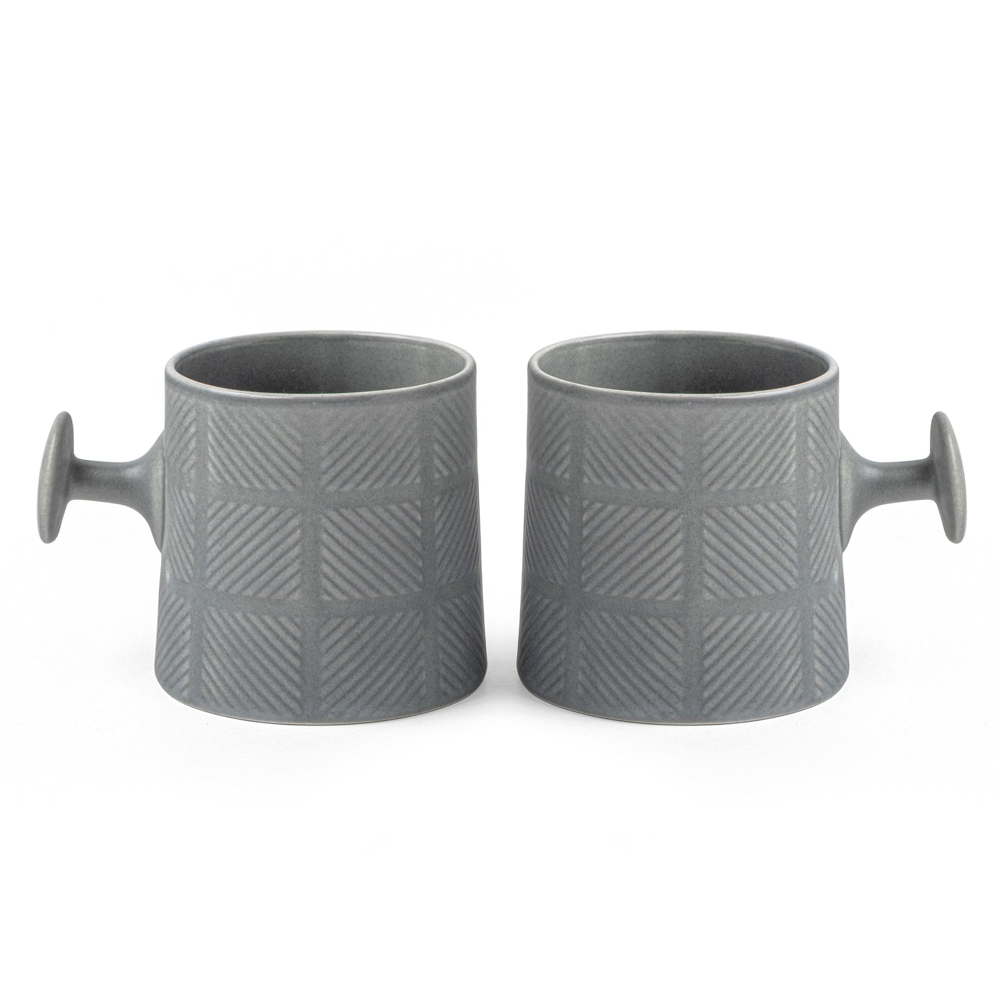 JCPL Bold Checkmate Coffee & Tea Mugs Set of 6, Grey