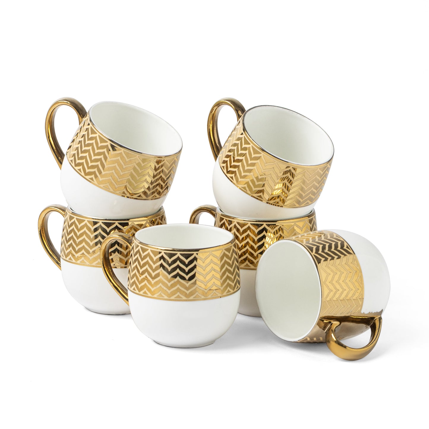 Clay Craft Charli Ebony Coffee & Tea Mugs Set of 6 (E656)
