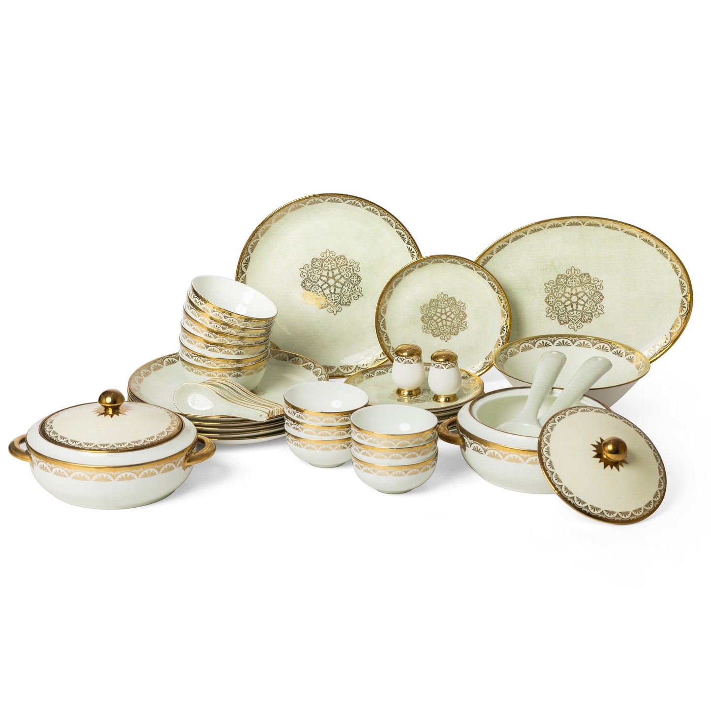 Clay Craft Urmi Ebony Ceramic Dinner Set, 40-Piece (DLX-702)