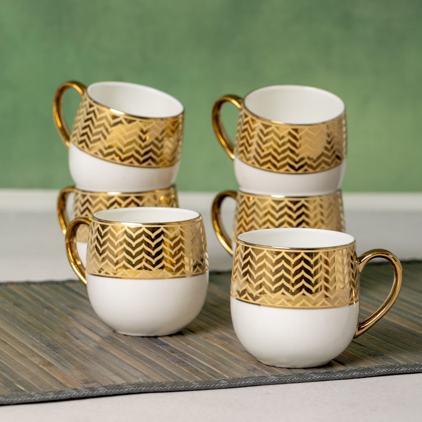 Clay Craft Charli Ebony Coffee & Tea Mugs Set of 6 (E656)