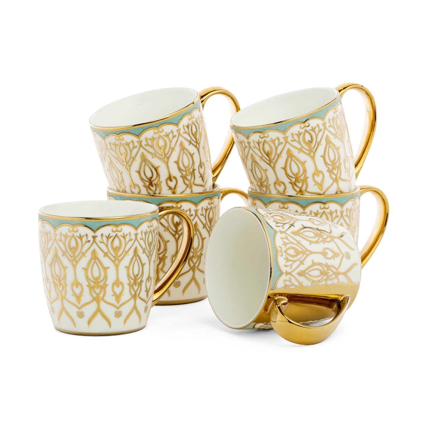 Clay Craft Alton Ebony Coffee & Tea Mugs Set of 6 (E629)
