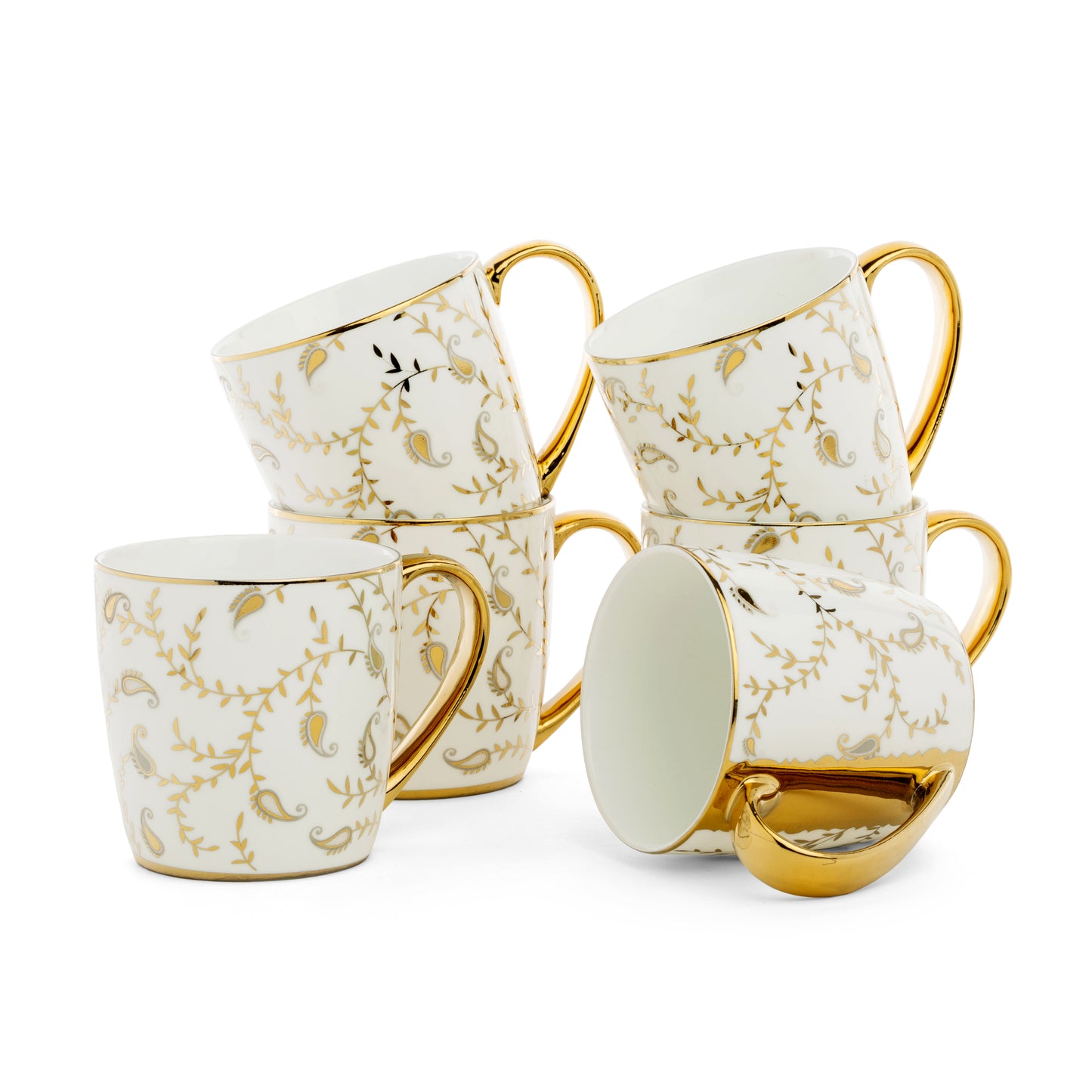 Clay Craft Alton Ebony Coffee & Tea Mugs Set of 6 (E658)
