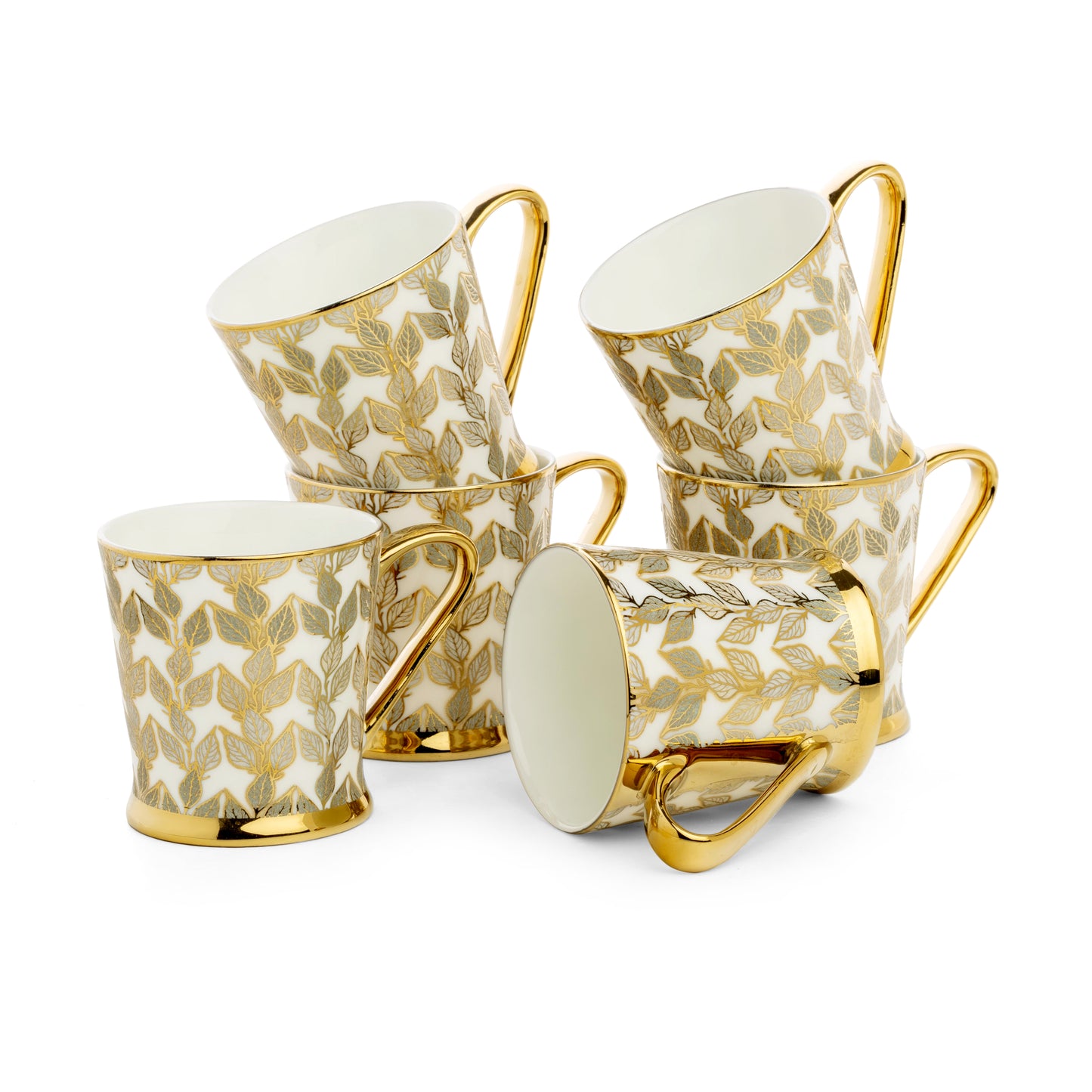 Clay Craft Peter Ebony Coffee & Tea Mugs Set of 6 (E629)