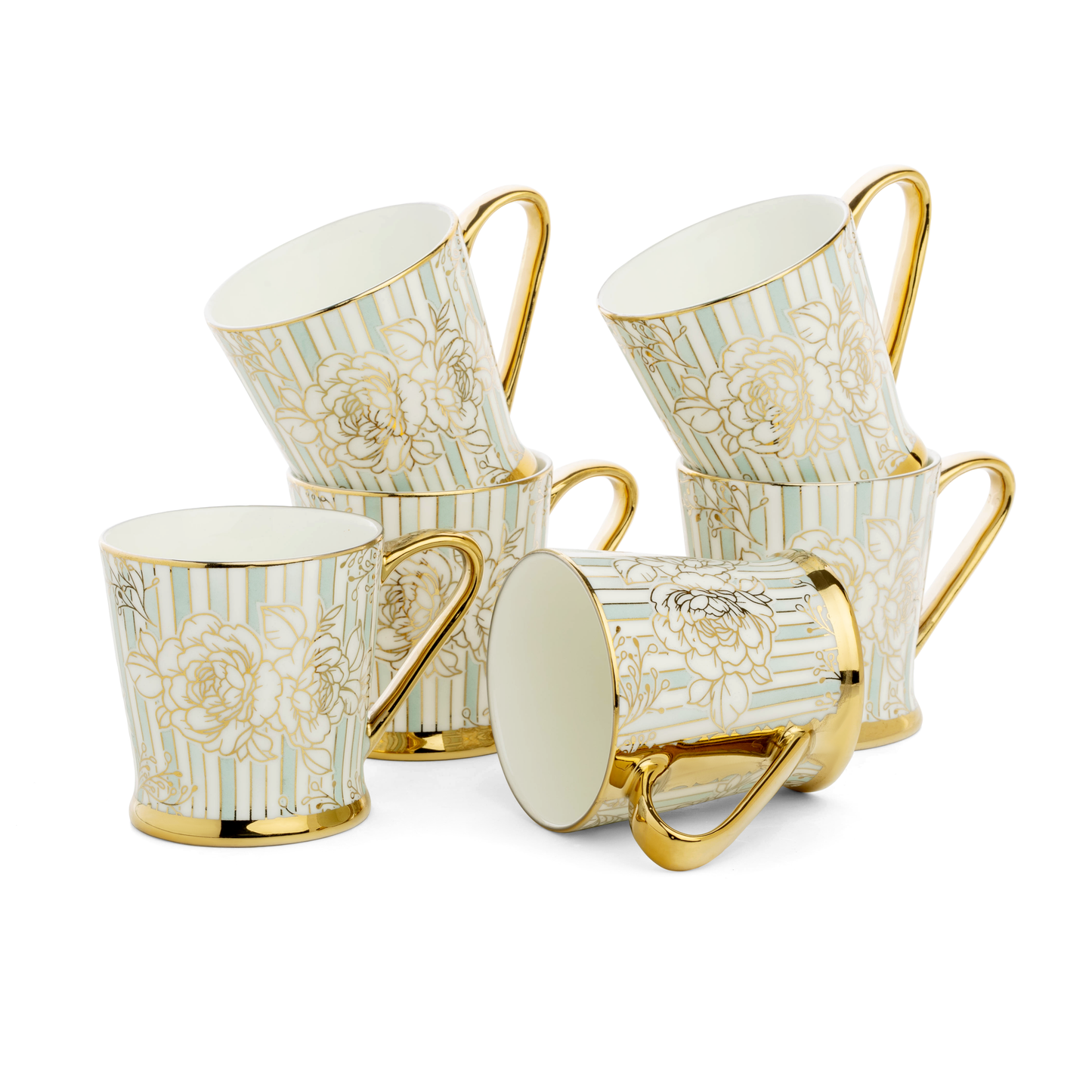 Clay Craft Peter Ebony Coffee & Tea Mugs Set of 6 (E631)