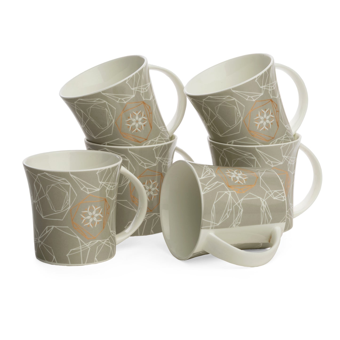 Clay Craft Director Hilton Coffee & Tea Mugs Set of 6 (H363)