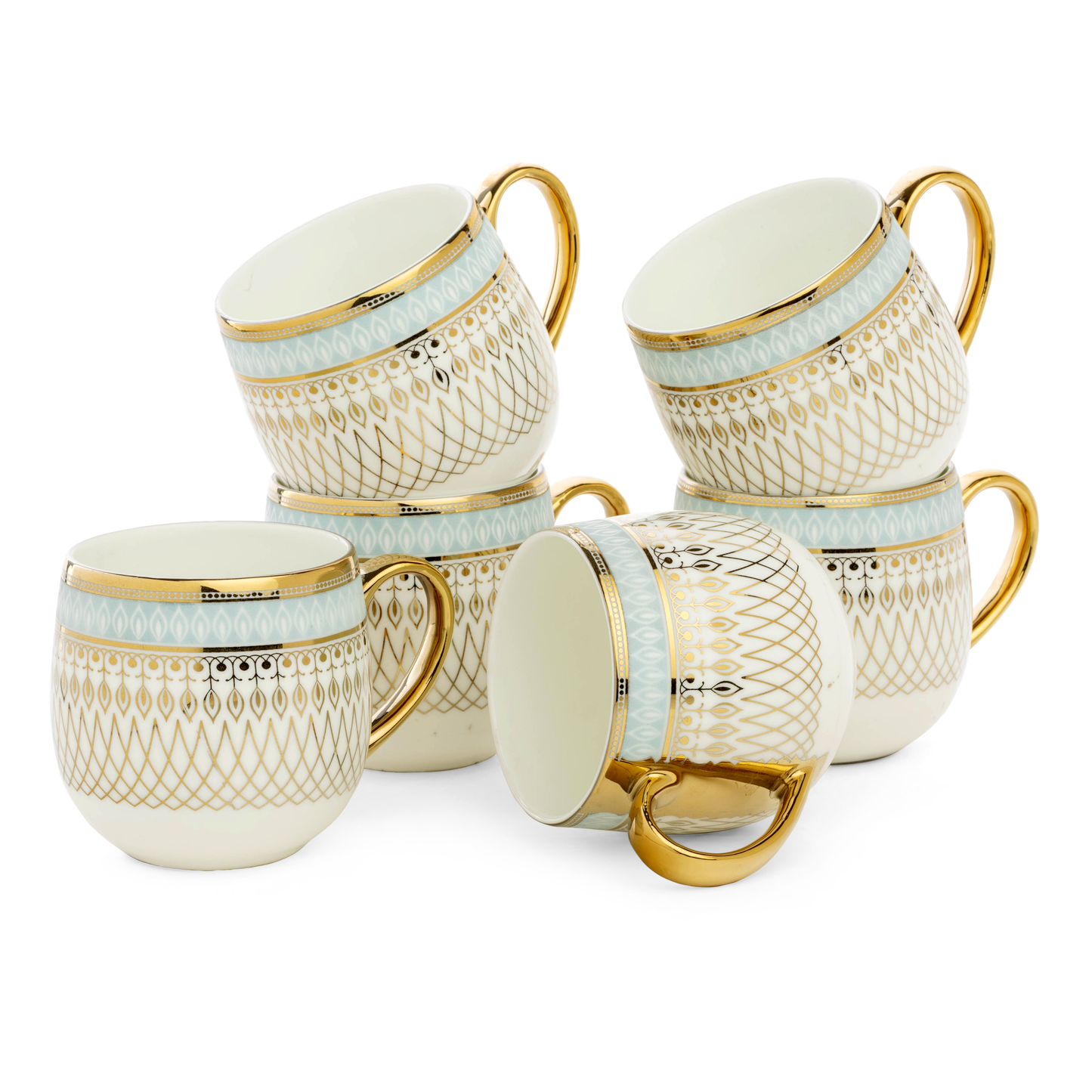 Clay Craft Charli Ebony Coffee & Tea Mugs Set of 6 (E608)