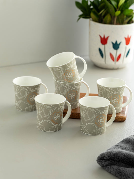Clay Craft Director Hilton Coffee & Tea Mugs Set of 6 (H363)