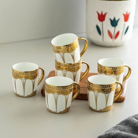 Clay Craft Rana Ebony Coffee & Tea Mugs Set of 6 (E655)