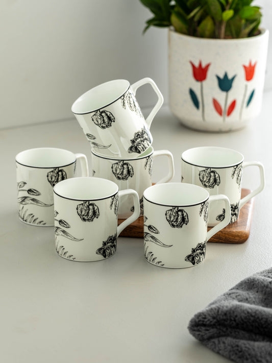 Clay Craft Director Coffee & Tea Mugs, 200ml, Set of 6 (H379)