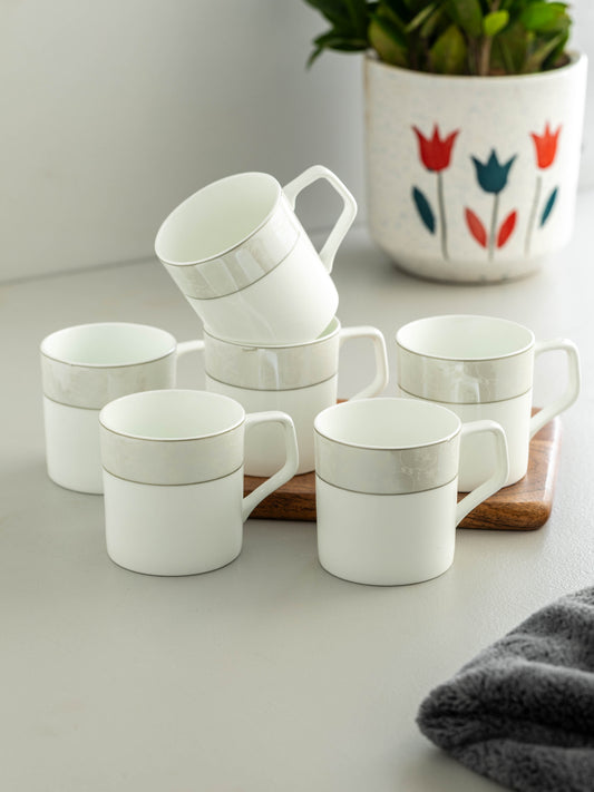 Clay Craft Director Super Coffee & Tea Mugs, 200ml, Set of 6 (S346)