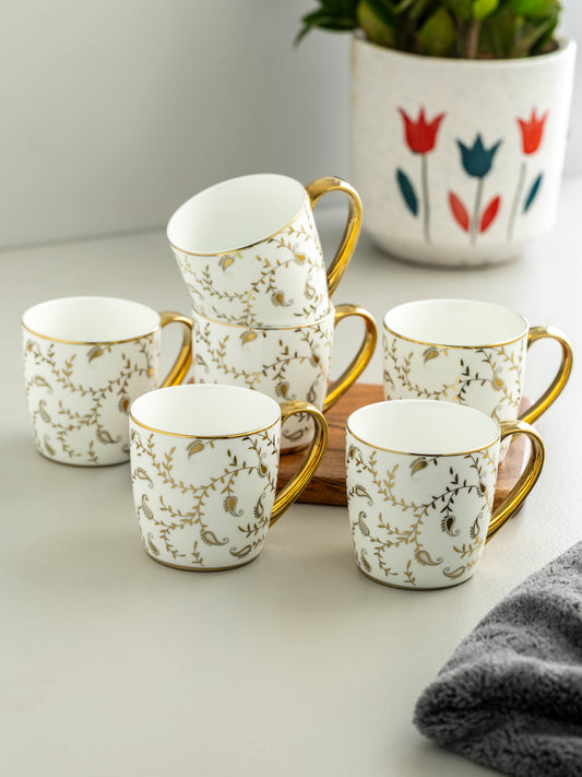 Clay Craft Alton Ebony Coffee & Tea Mugs Set of 6 (E658)