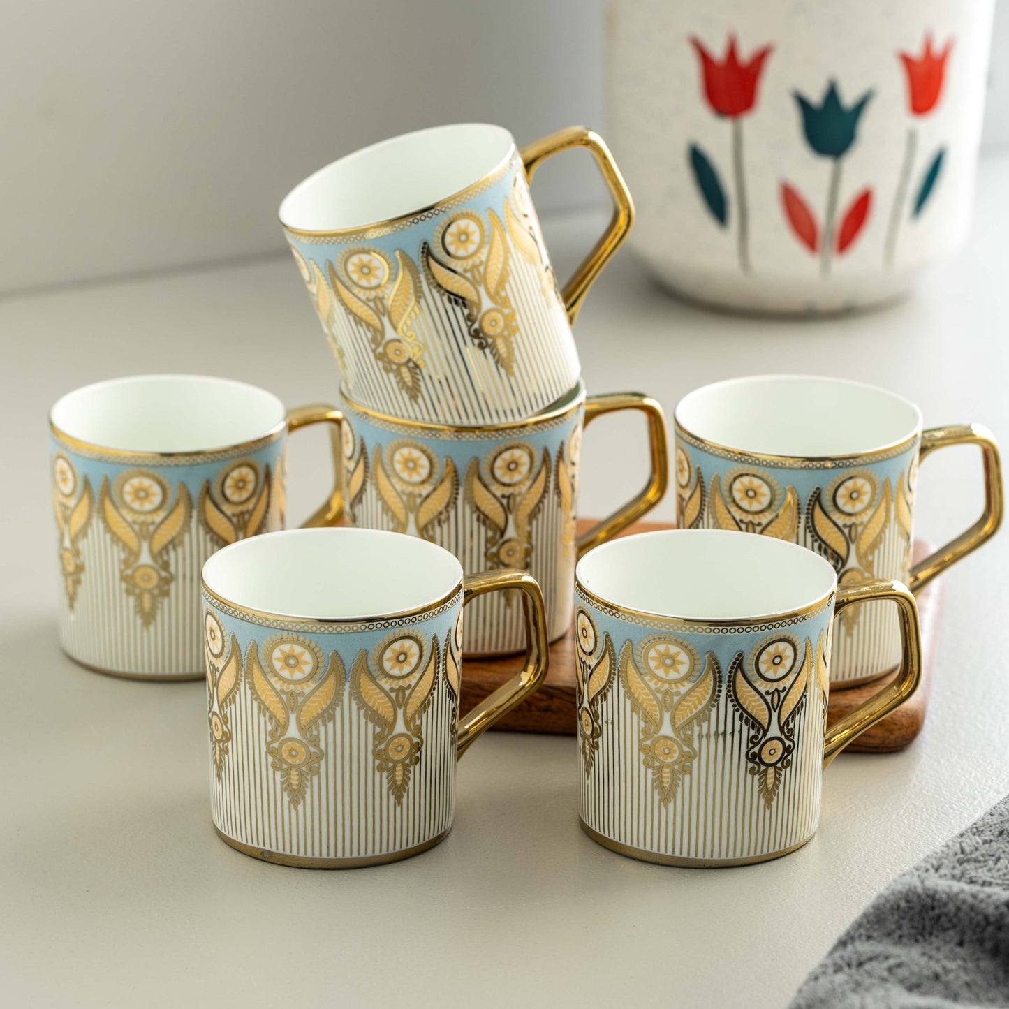 CLAY CRAFT COFFEE MUG GOLD SERIES SET OF 6 PCS
