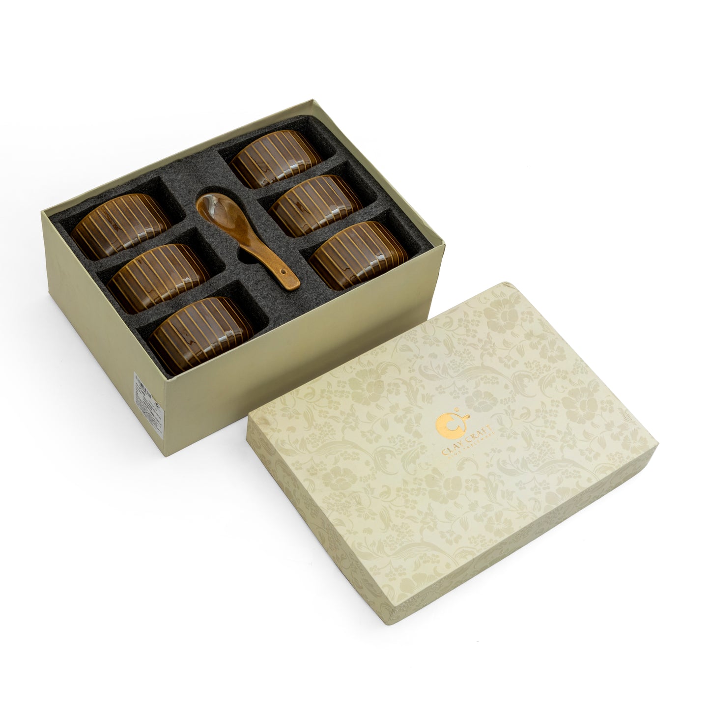 Clay Craft Pebble Golden Brown Ravonna Soup Bowl Gift Set of 12 Pcs