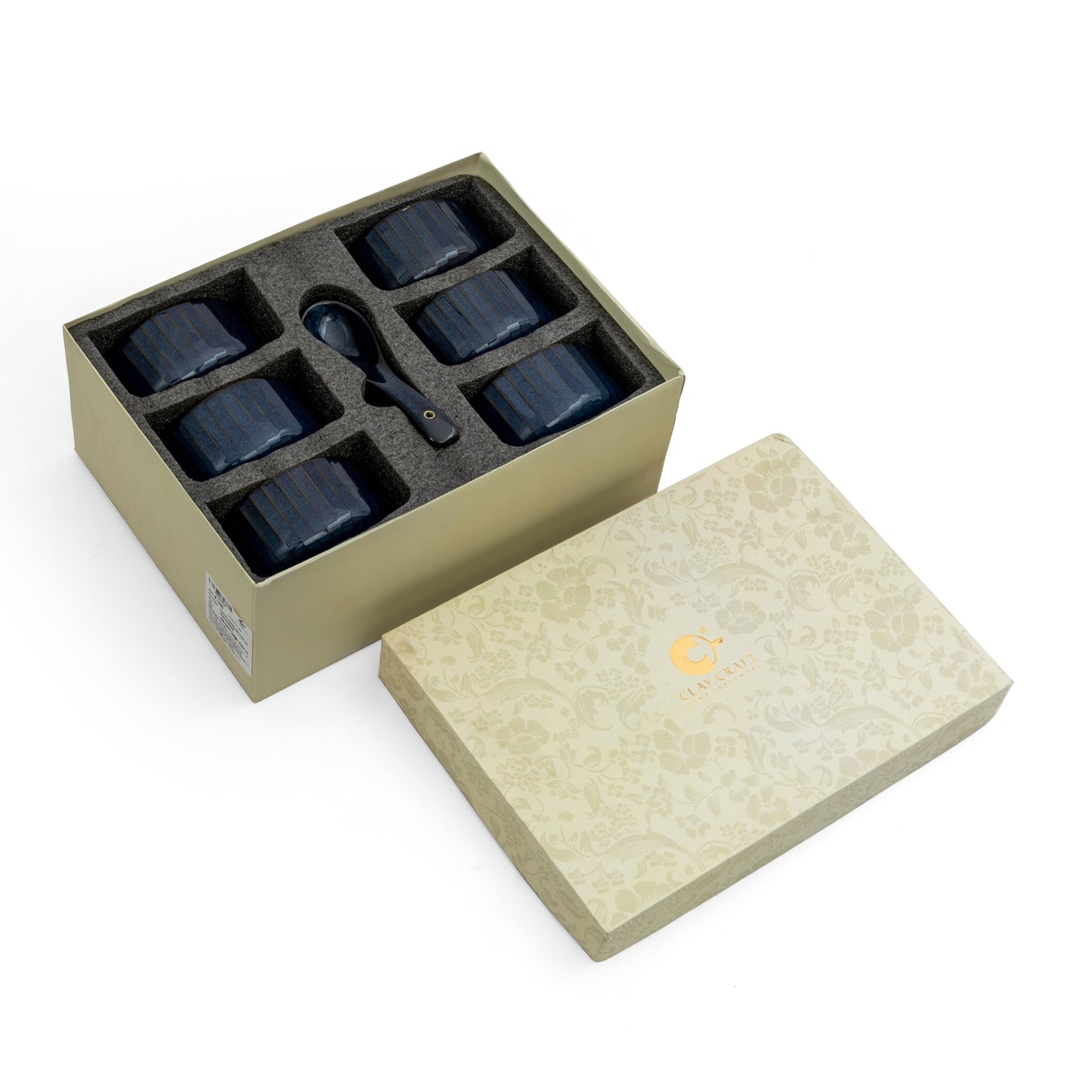 Clay Craft Pebble Mid Night Blue Ravonna Soup Bowl Gift Set of 12 Pcs