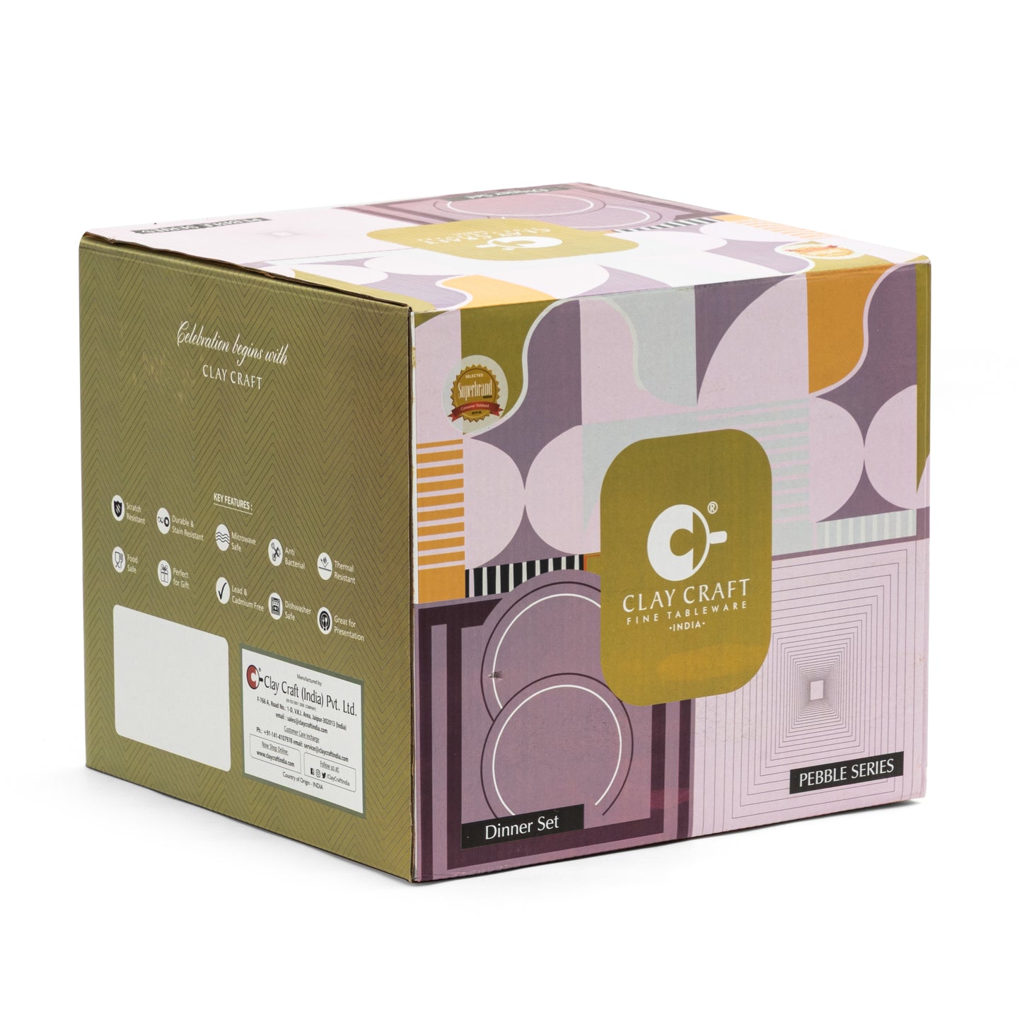 Clay Craft Coupe Pebble Red Dinner Set of 20 Pcs