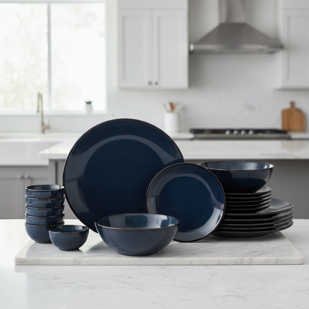 Clay Craft Coupe Pebble Blue Dinner Set of 20 Pcs