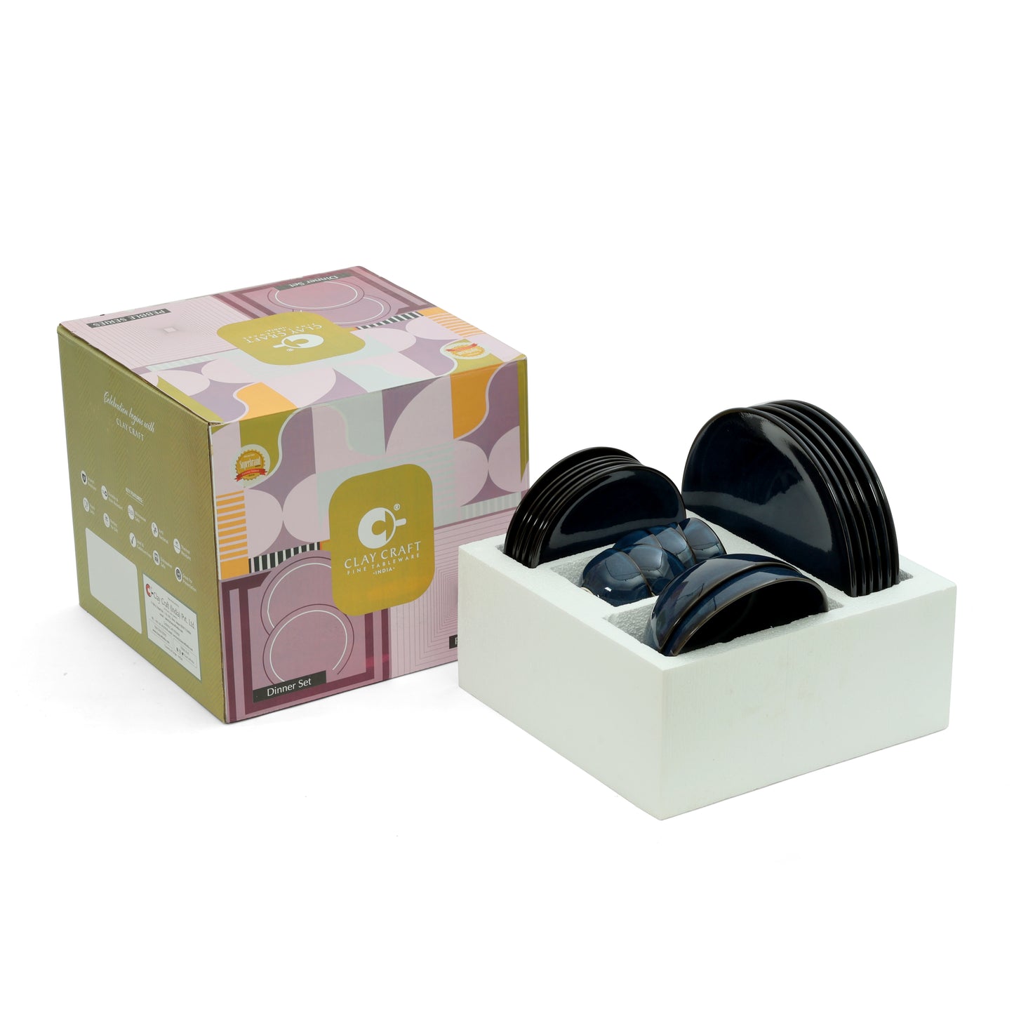 Clay Craft Coupe Pebble Blue Dinner Set of 20 Pcs