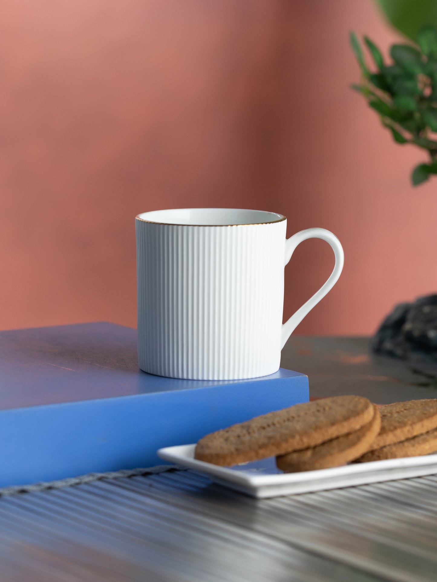 Clay Craft Ethan Impression 1101 Coffee & Tea Mugs Set of 6 (WHITE)