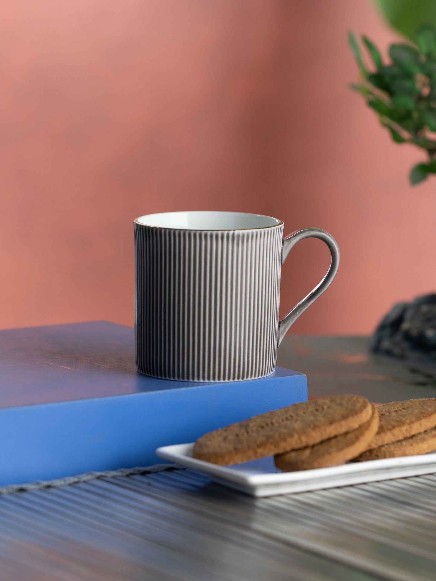 Clay Craft Ethan Impression 1300 Coffee & Tea Mugs Set of 6 (GREY)