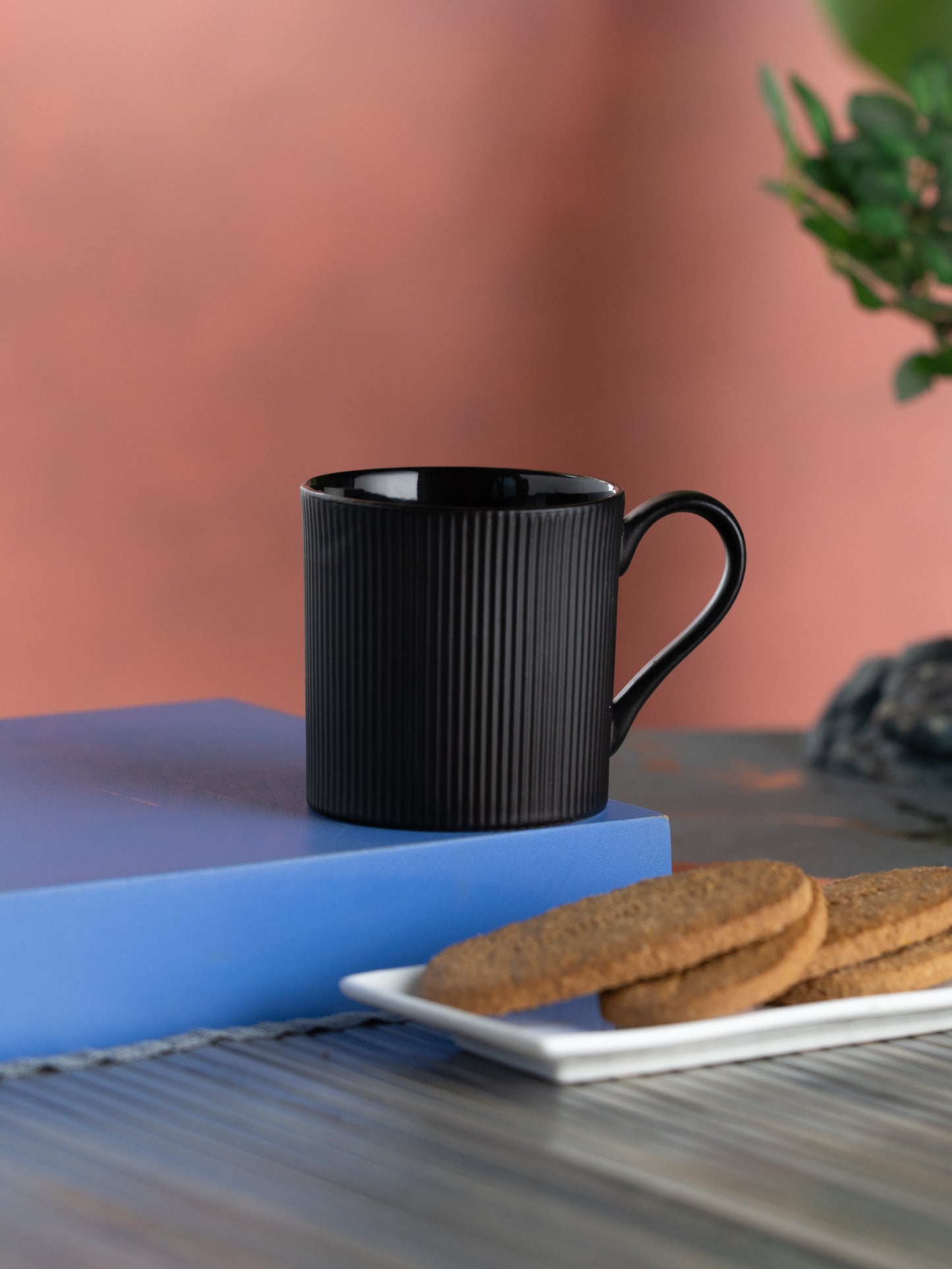 Clay Craft Ethan Impression 1300 Coffee & Tea Mugs Set of 6 (BLACK)