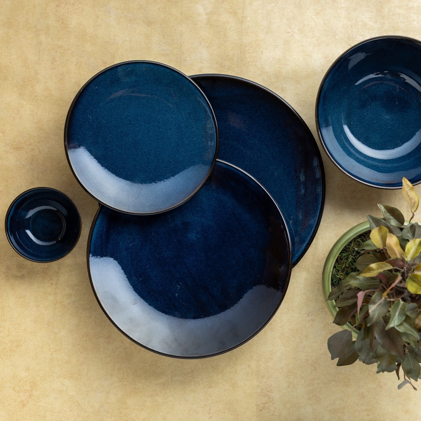 Clay Craft Coupe Pebble Blue Dinner Set of 20 Pcs