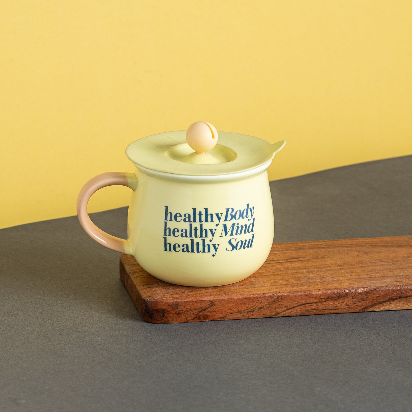 Clay Craft Ceramic Donald Coffee Mug with Airtight Silicone Suction Lid