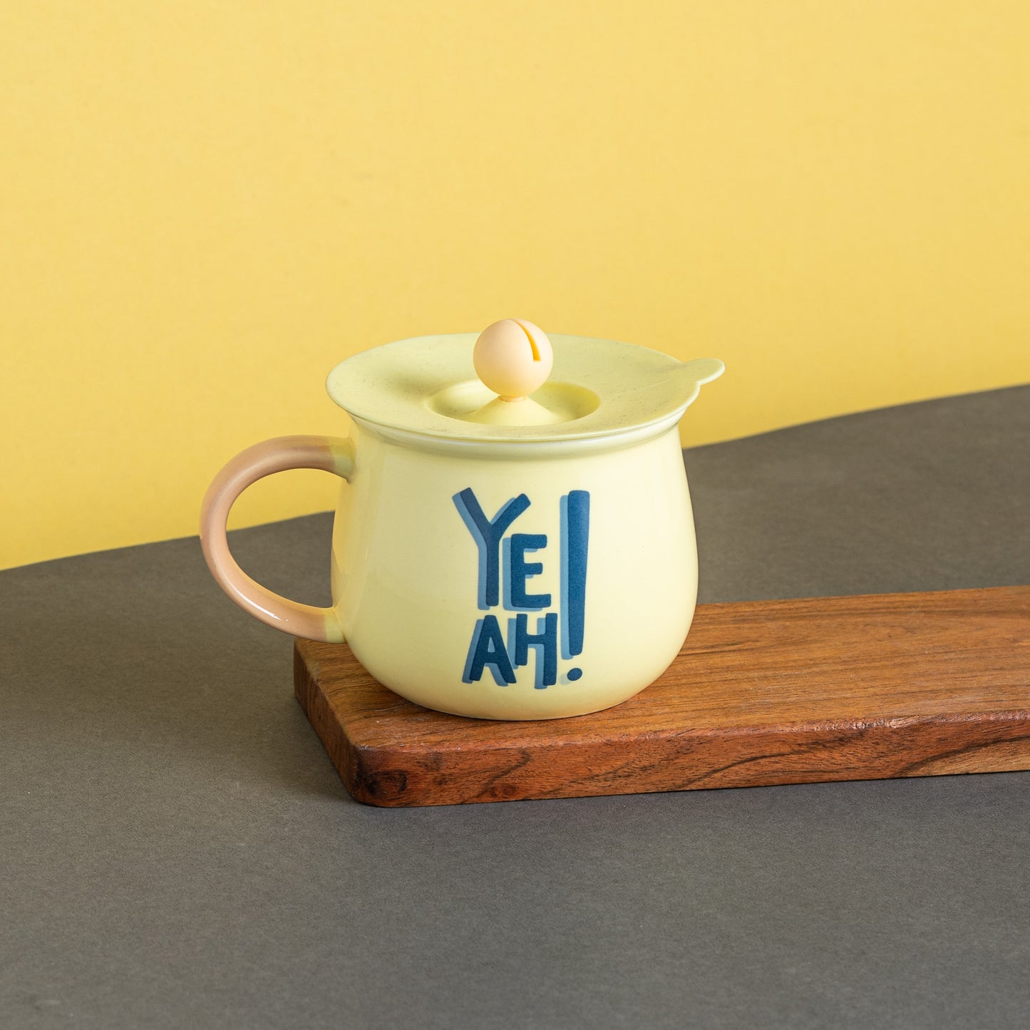 Clay Craft Ceramic Donald Coffee Mug with Airtight Silicone Suction Lid