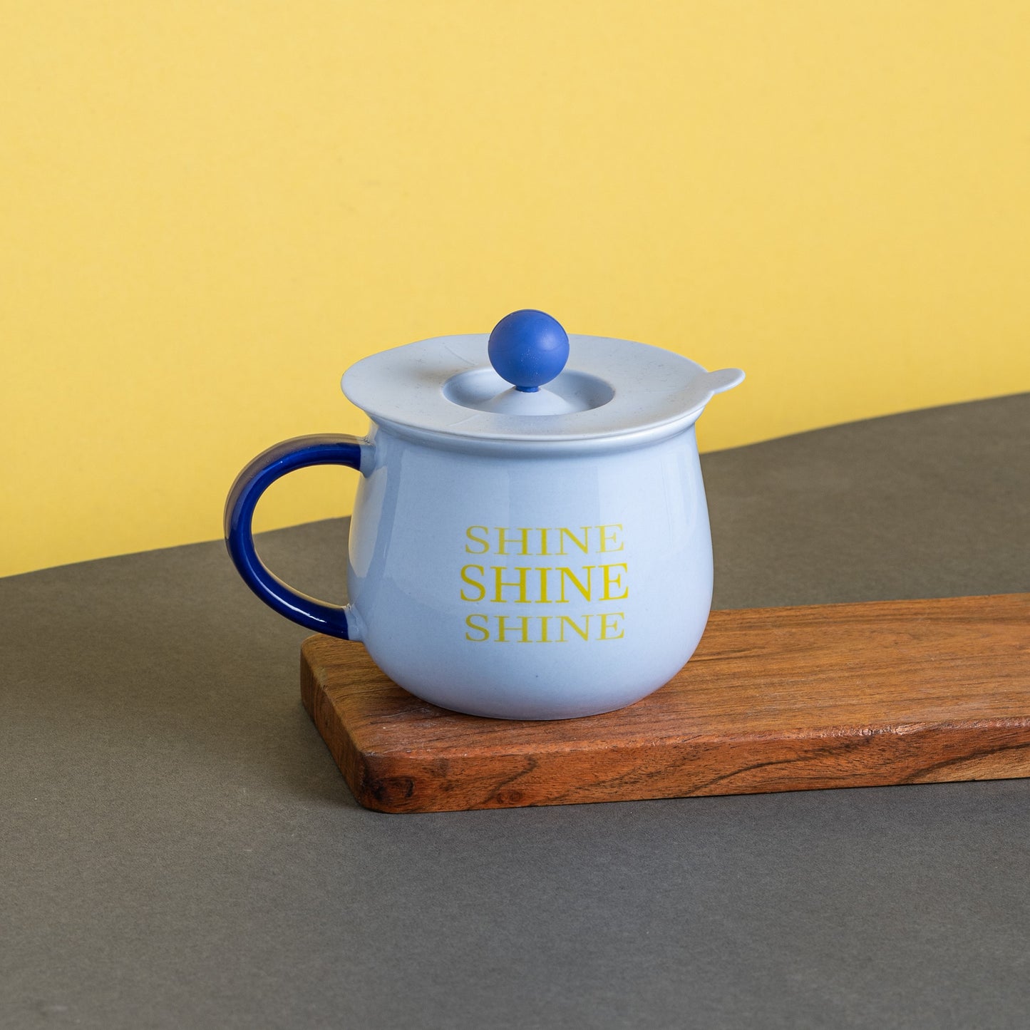 Clay Craft Ceramic Donald Coffee Mug with Airtight Silicone Suction Lid