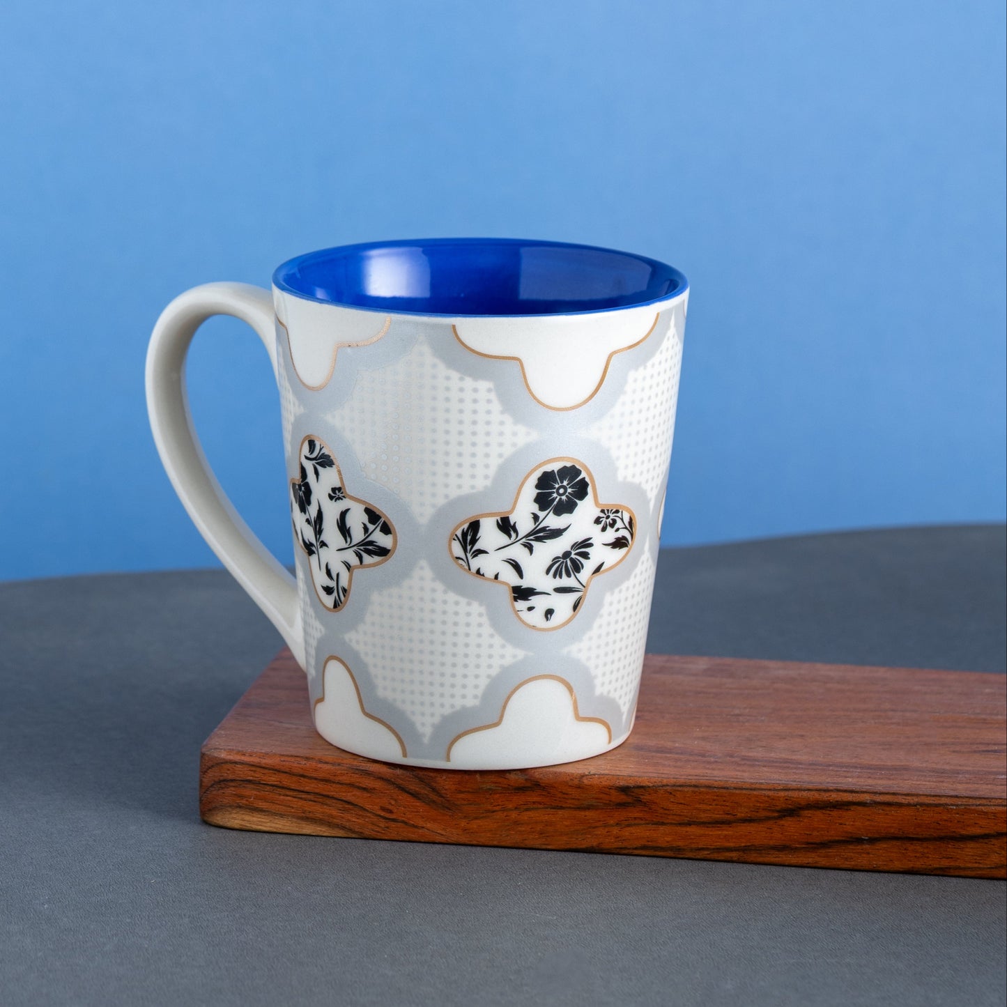 Clay Craft Lucas Pebble Grey Porcelain Mug  Set of 2, 350 ml Perfect for Tea, Coffee & Milk