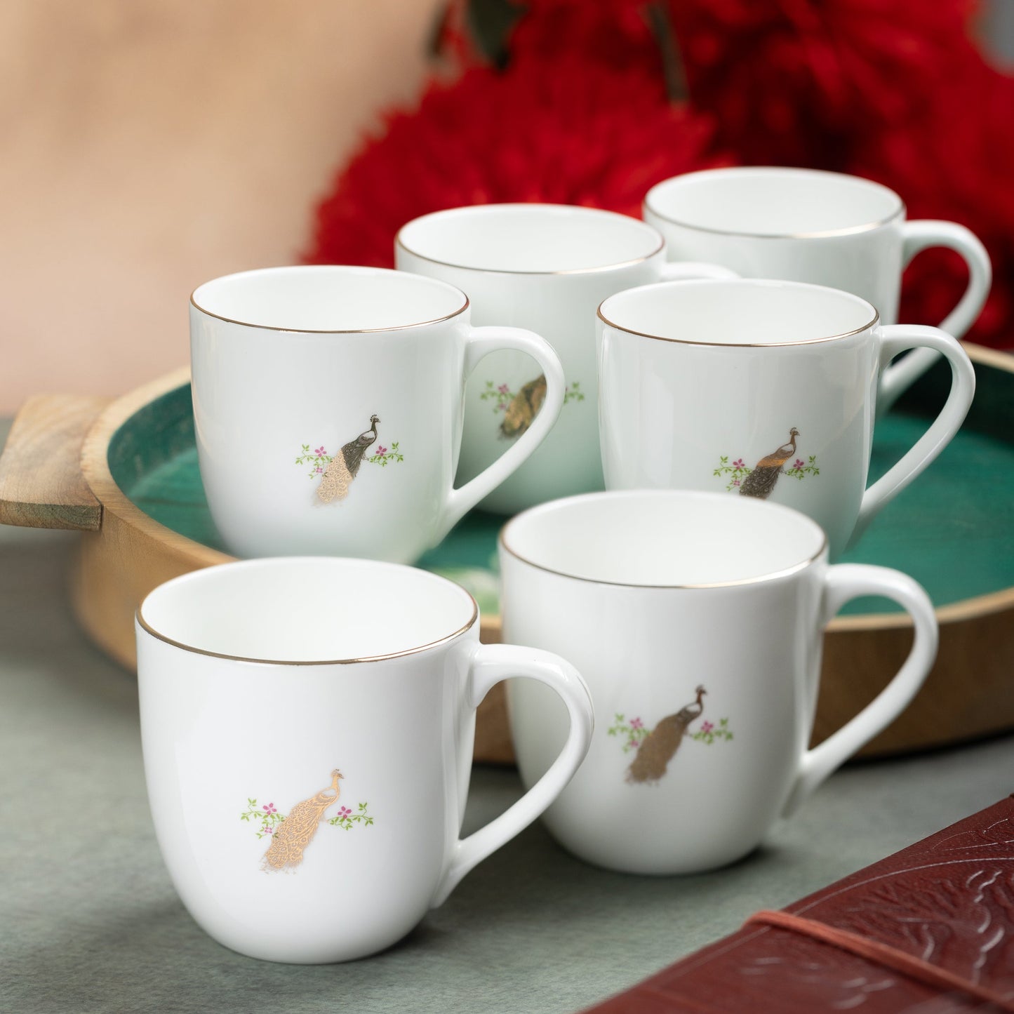 JCPL Oscar Pristine Coffee & Tea Mugs Set of 6 (PS406),180 ml