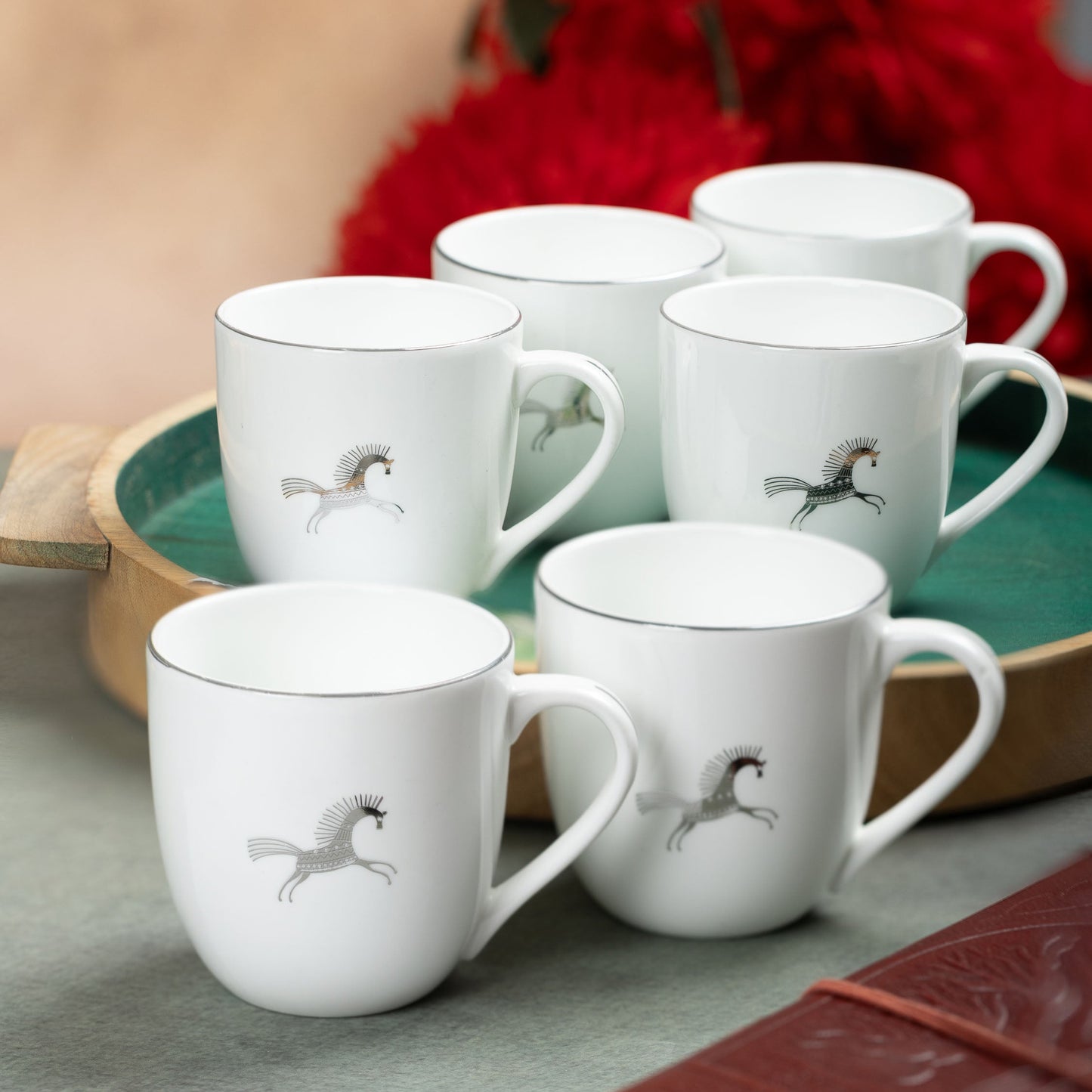 JCPL Oscar Clark Chetak Tea & Coffee Mugs, Set of 6