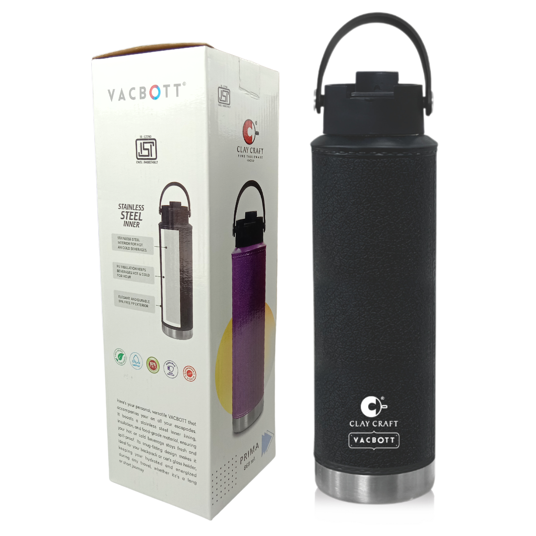 Vacbott Prima PU Insulation Hot & Cold for hours Water Bottle, 900 ml
