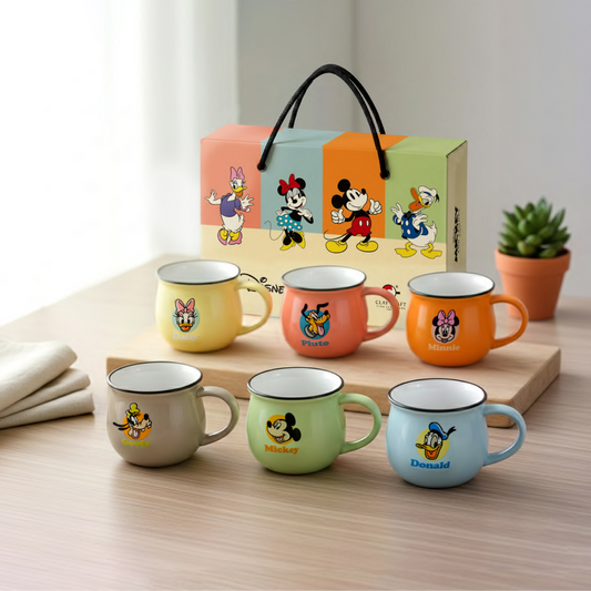 Disney Donald Multi Colour Coffee & Tea Mugs, 170ml, Set of 6
