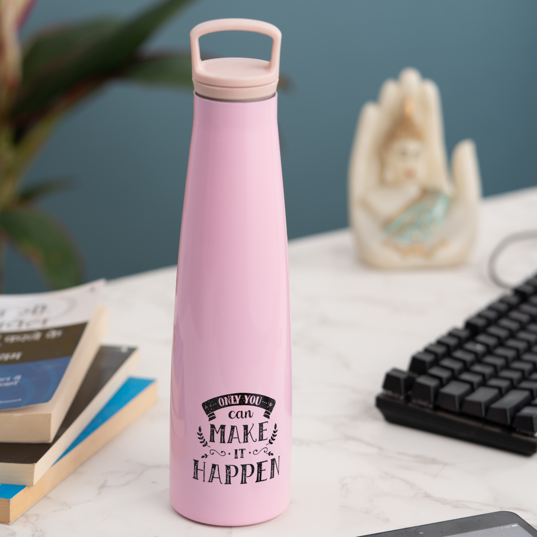Vacbott Vaccum Bottle, Sleeko Peppy Double Walled 24 Hours Hot and Cold Water Bottle, BIS Certified,  700ml