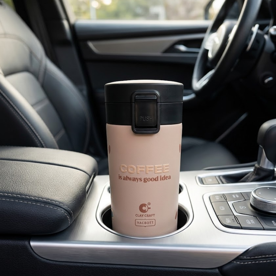 Vacbott Vacuum Insulated Caferoma Printed Tumbler Double Walled Hot 18 Hours and 24 Hours Cold Mug, 280 ml