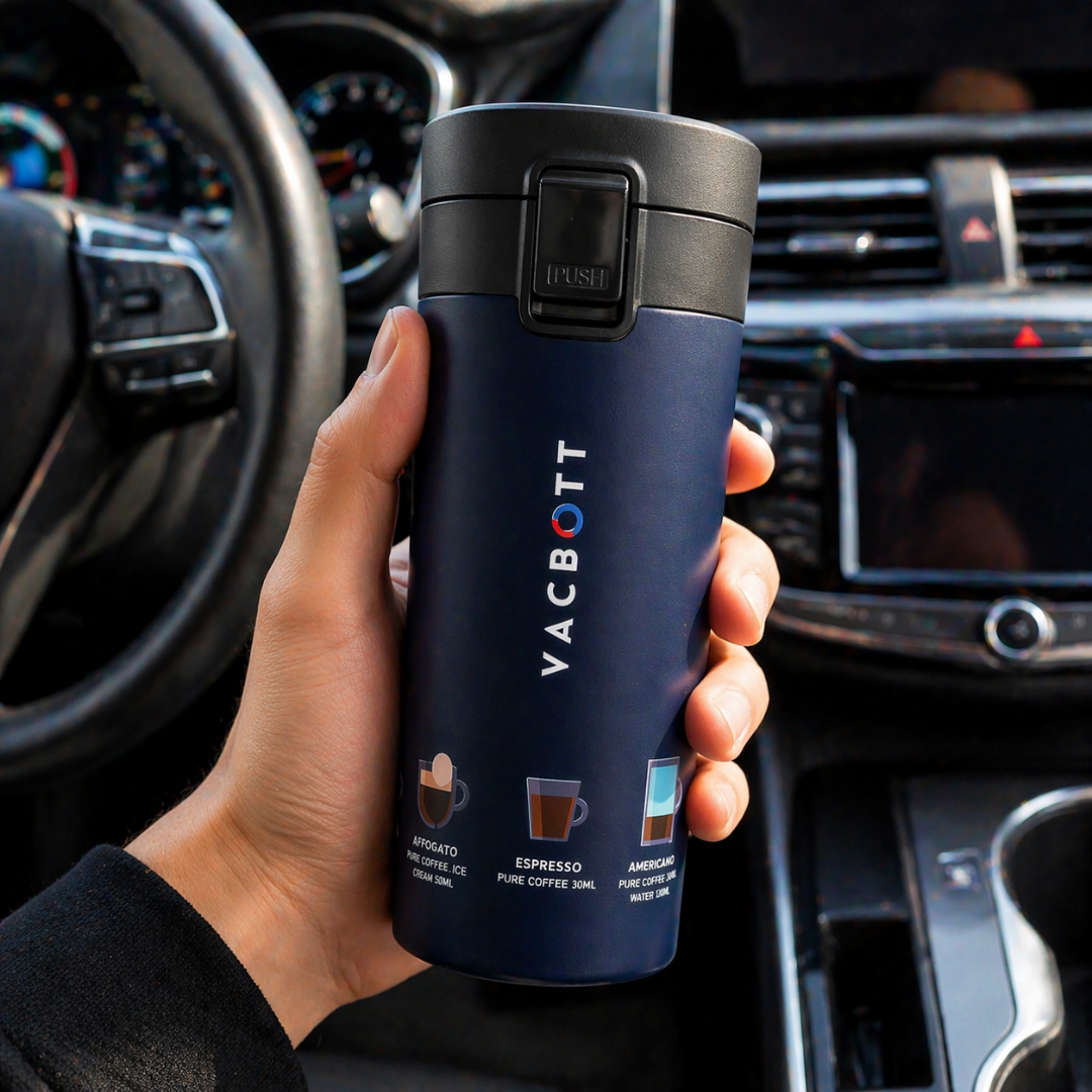 Vacbott Vacuum Insulated Caferoma Printed Tumbler Double Walled 18 Hours Hot & 24 Hours Cold  Water Bottle Vacuum Insulated Hot & Cold Flask Mug