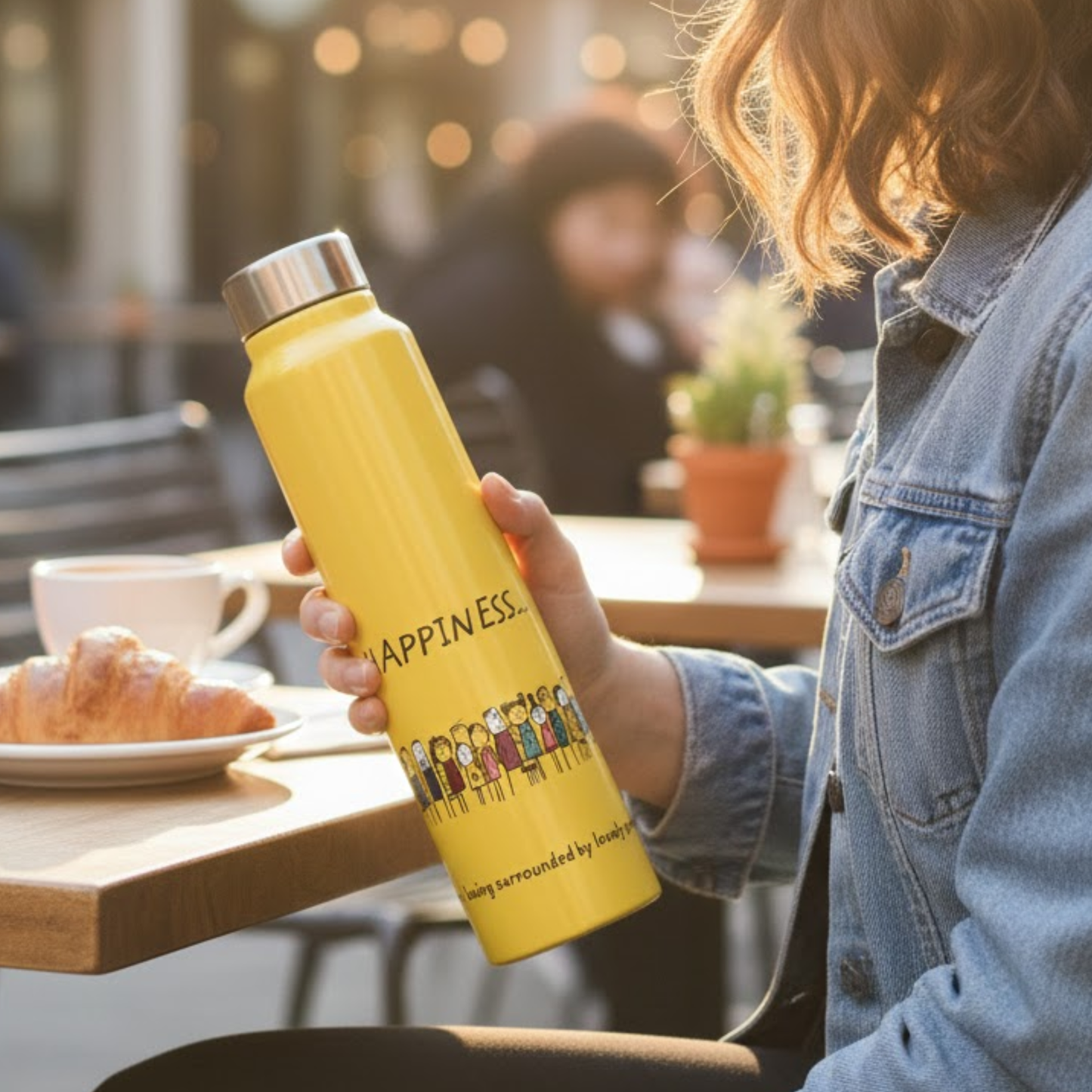 Vacbott Happiness is... Single Walled Non Insulated Water Bottle