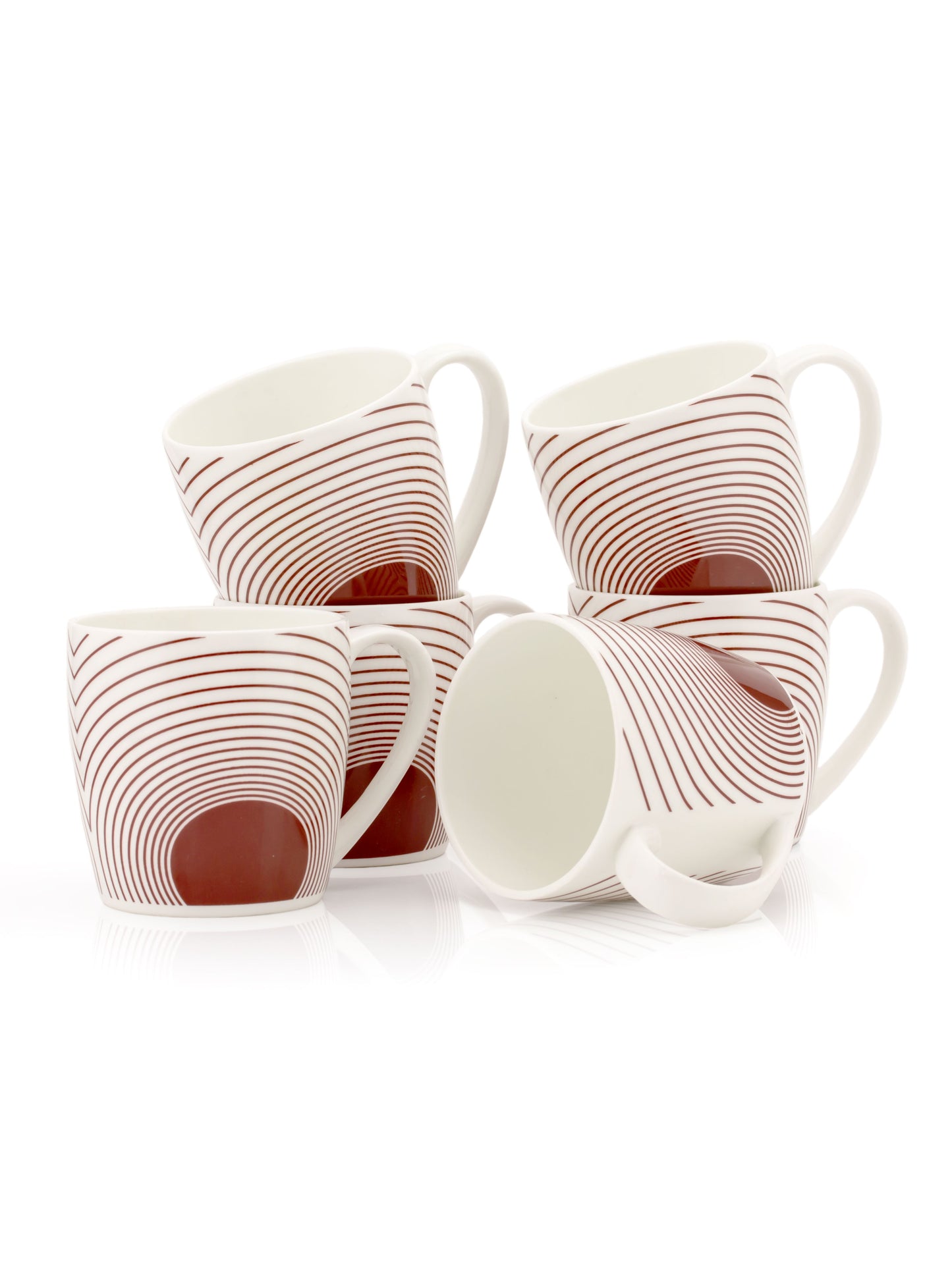 JCPL Alton Hilton Red Coffee & Tea Mug Set of 6 (334)