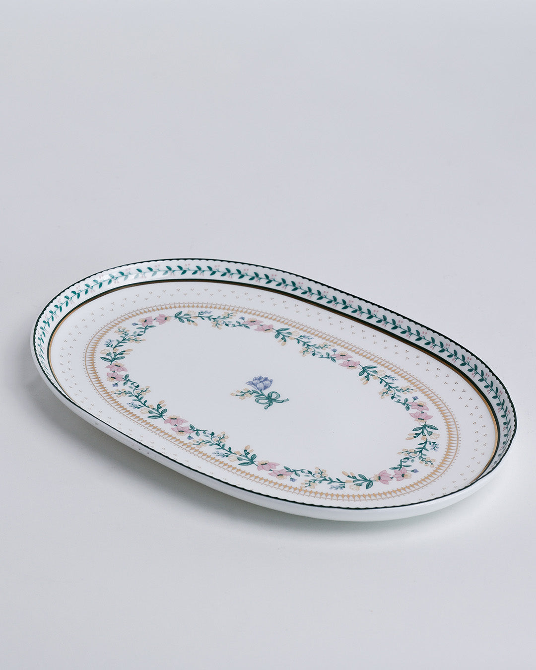 Magique by The Wishing Chair x Clay Craft, Emerald Ribbon 1 Big Charlie Platter with 4 Dessert  Mini Plates