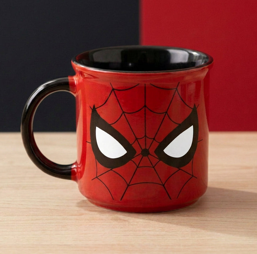 Marvel Spider-Man Pebble Ceramic Coffee & Milk Mug, Red & Black, 400ml