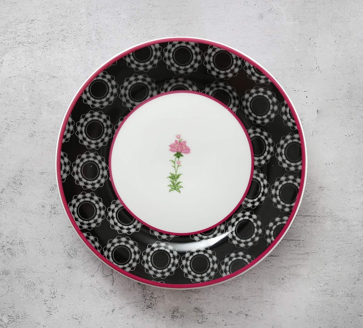 India Circus Black Garden Side Plate 7" 1 Piece