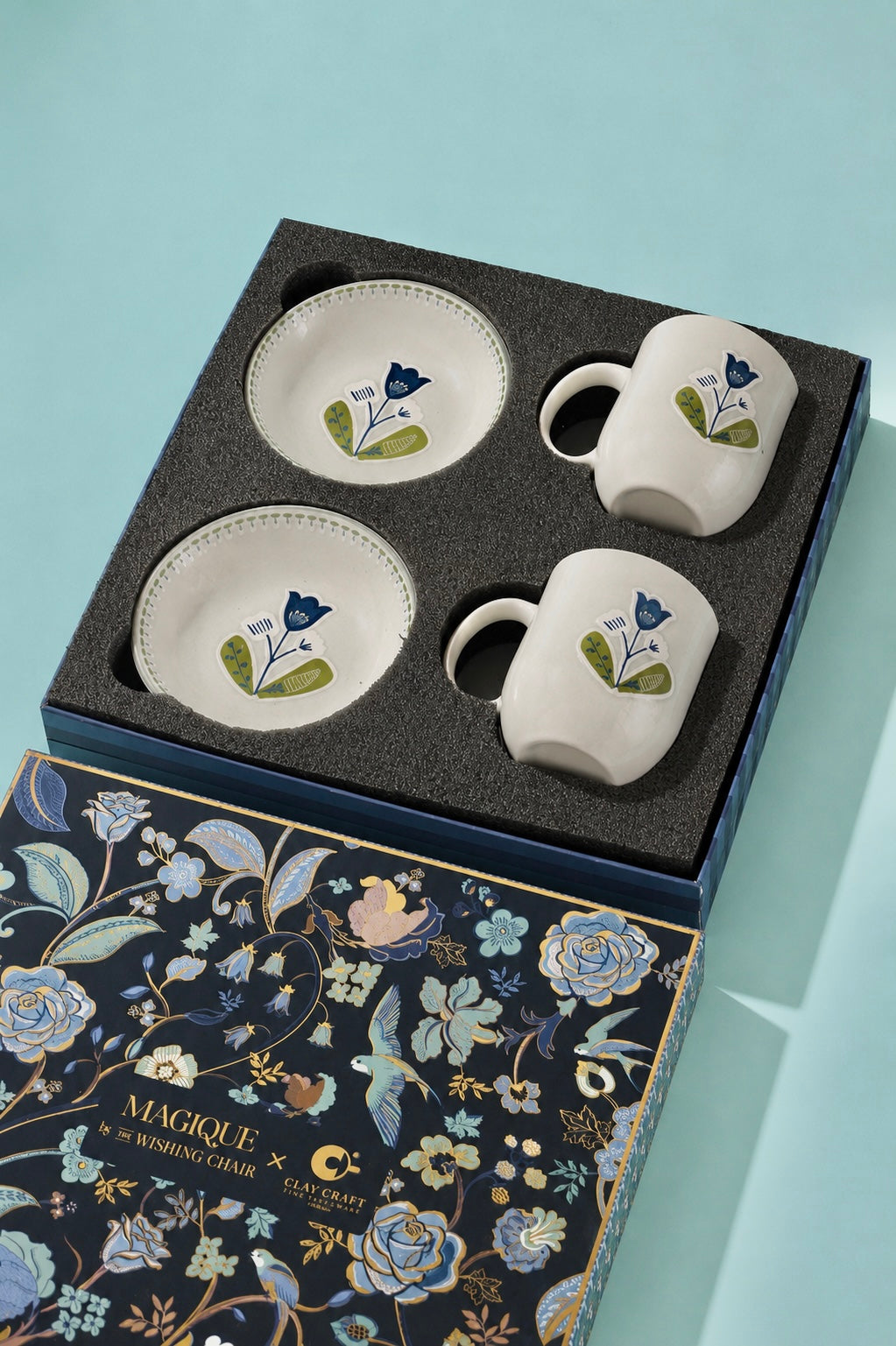Magique By The Wishing Chair X Clay Craft, Tulip Garden Textures Mug & Bowl Set