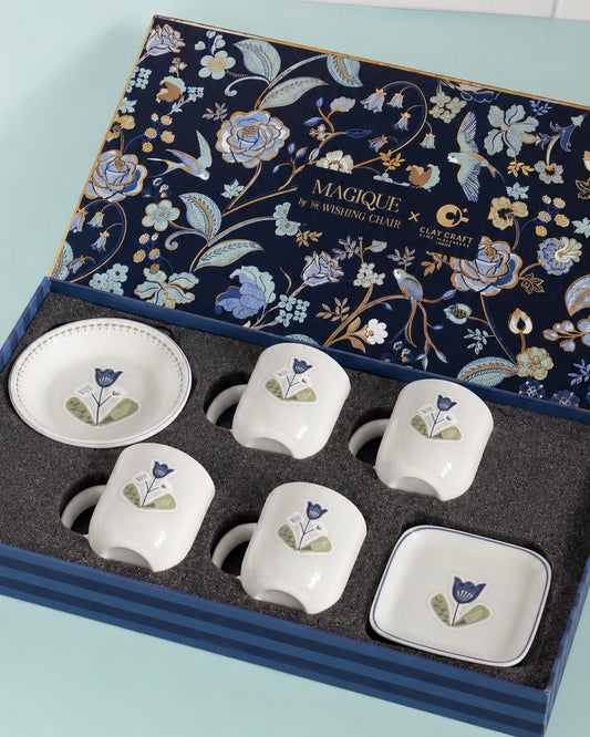 Magique By The Wishing Chair X Clay Craft, Tulip Garden Textures Mugs & Serving Set