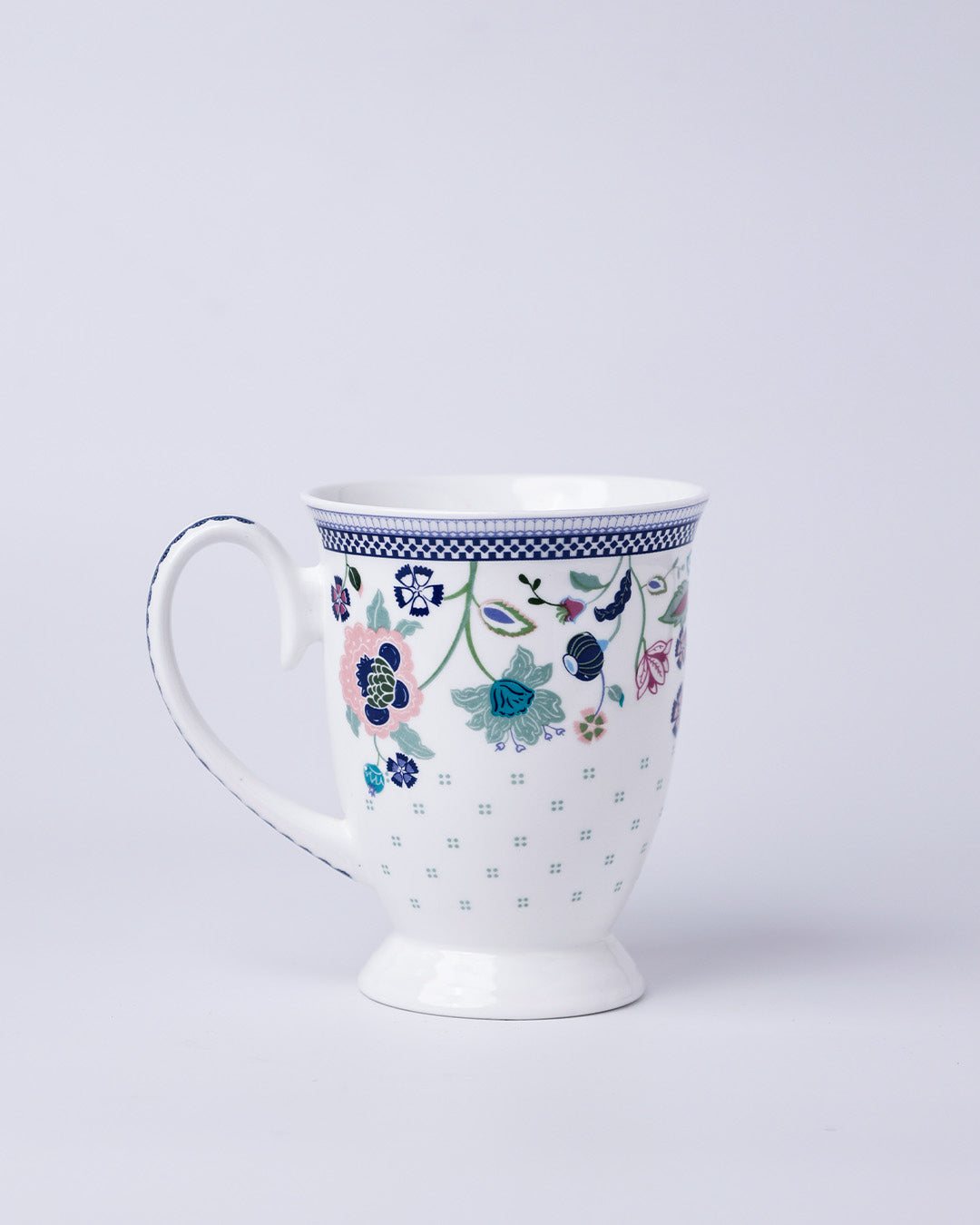 Magique x Clay Craft – Indigo Chintz Alley Milk/ Coffee Mug, 1 Piece, 300 ml