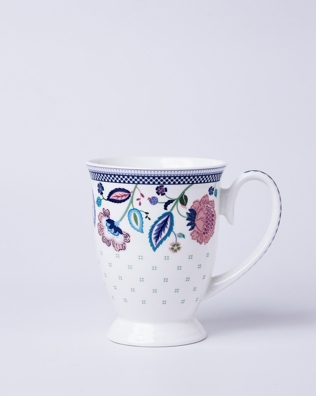 Magique x Clay Craft – Indigo Chintz Alley Milk/ Coffee Mug, 1 Piece, 300 ml