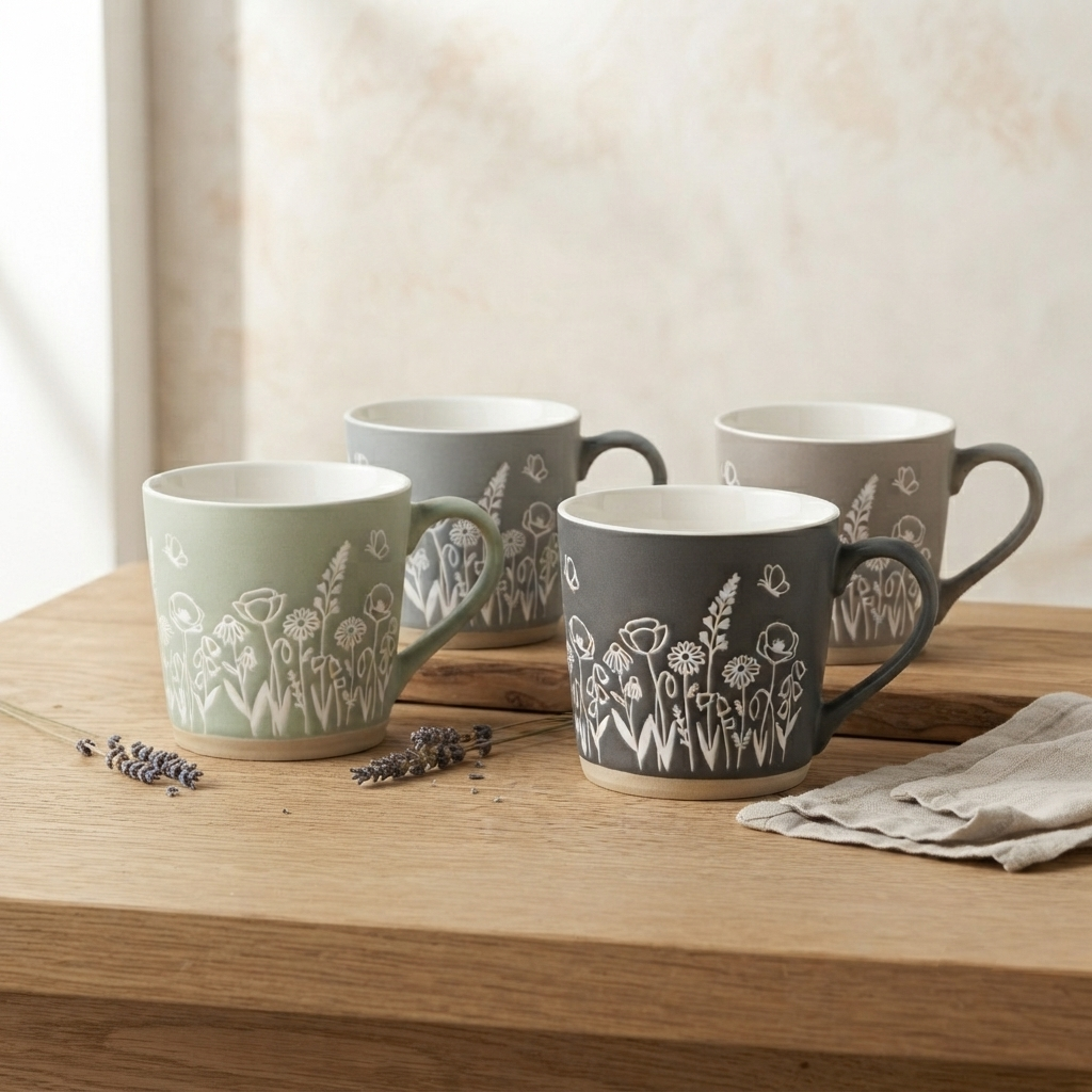 Meadow Trunk Pebble Ceramic Coffee & Milk Mug, 300 ml, 1 Piece